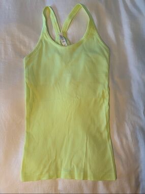 Lululemon Neon Lime Ribbed Racerback Tank, Size 6